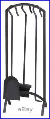 (1) 4 PIECE ARCH TOP BLACK POWDER COATED FIREPLACE TOOL SET 15959 637183