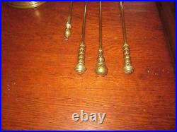 1 Vintage All Brass / Solid Brass Fireplace Tool Set