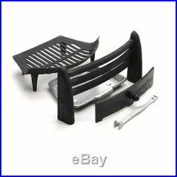 16 Grate Fireplace set Fret Front Ash Pan Tool Black Fireside Fire Set 3035