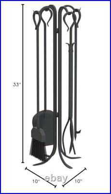 18002 5 Piece Forged Hearth Tool Set 33 Tall Black