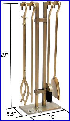 18086 Sinclair Fireplace Tool Set, Burnished Brass, 20 Pounds