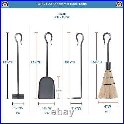 22-Inch Traditional Iron Fireplace Tool Set Complete with Stand and Tools