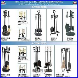 22-Inch Traditional Iron Fireplace Tool Set Complete with Stand and Tools