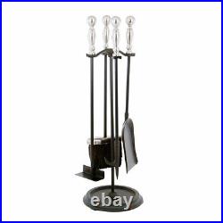 24 5-piece Mini Black & Chrome Fireplace Tool Set