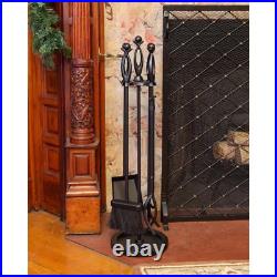 30 In. Tall 5-Piece Black Lincoln Retro Mid-Century Fireplace Tool Set