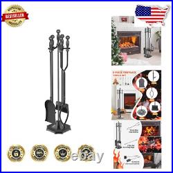 31-Inch Fireplace Tool Set with Sturdy Base Includes Tong, Shovel, & More