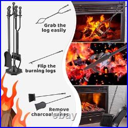 31-Inch Fireplace Tool Set with Sturdy Base Includes Tong, Shovel, & More
