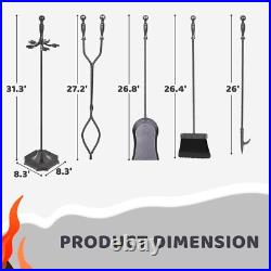 31-Inch Fireplace Tool Set with Sturdy Base Includes Tong, Shovel, & More