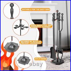31-Inch Fireplace Tool Set with Sturdy Base Includes Tong, Shovel, & More