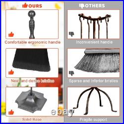 31-Inch Fireplace Tool Set with Sturdy Base Includes Tong, Shovel, & More
