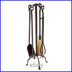 32 in. Tall Roman Bronze English Country 5-Piece Fireplace Tool Set