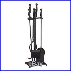 4 Piece Black Ball Handle Fireplace Tool Set by Minuteman/Achla Designs