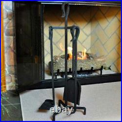 4 Piece Mini Fireplace Tools Black