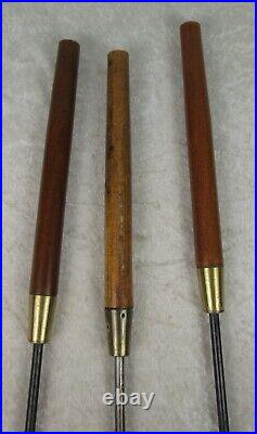 4 Piece Seymour Fireplace Tools Vintage Mid Century Danish Modern Metal Walnut