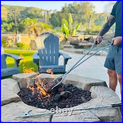 40 Fire Tongs & Poker Set Stainless Steel Log Grabbers for Outdoor Fires