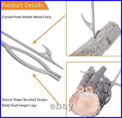 40 Stainless Steel Fire Tongs and Fire Poker Set Large Log Grabbers