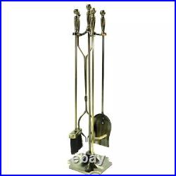 5 Piece Antique Brass Fireplace Tool Set F-T51030AB