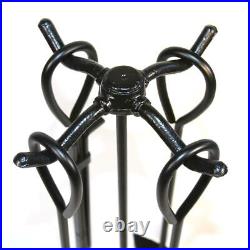 5 Piece Black Ring Handled Fireplace Tool Set F-1187