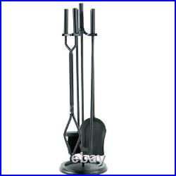 5 Piece Black Wrought Iron Fireplace Tool Set F-1070