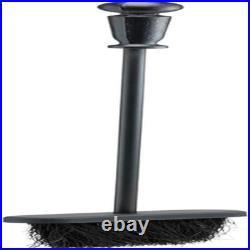 5-Piece Brushed Black Finish Fireplace Tools Set Includes Stand, Poker, Shovel