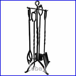 5-Piece Fireplace Tools Set 31'', Heavy Duty Wrought Iron Fire Place Toolset