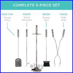 5-Piece Fireplace and Fire Pit Iron Tool Set