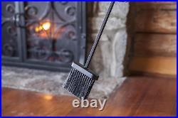 5 Piece Hand Forged Iron Compact Fireplace Tool Set Poker Tongs Shovel B