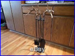 5 Piece Whitetail Deer Antler Fireplace Tool Set Display Think Xmas