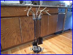 5 Piece Whitetail Deer Antler Fireplace Tool Set Display Think Xmas