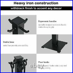 5 Pieces Fireplace Tools Set Iron Fire Place Tool Stand Hearth Accessories