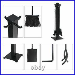 5 Pieces Fireplace Tools Set Iron Fire Place Tool Stand Hearth Accessories