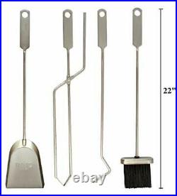 5 Pieces Fireplace Tools Set for Fire Place Pit, Stainless Steel Poker Wood Sto