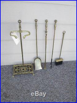 57648 5 Pcs Brass Fireplace Mantle Tool Set