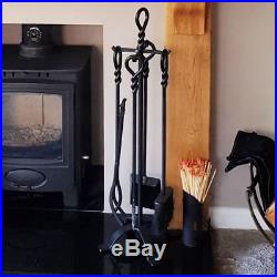 83cm Tall Blacksmith Twist 4 Piece Fireside Companion Set Fire Place Tool Set