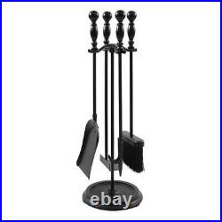 ACHLA DESIGNS 24 Bolton Mini Fireplace Tool Set with Tool Stand Black 5-Piece