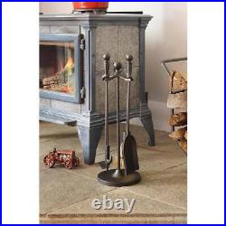 Achla Designs Fireplace Tool 5Pc Black Paxton Mini Tool Stand+Damper Tool+Shovel