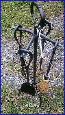 Achla Designs Minuteman Fireplace Tool Set WR-08 Wrought Iron Vintage look