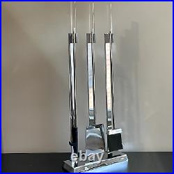 Alessandro Albrizzi FIREPLACE SET TOOLS Lucite Chrome Space Age Modern Chic