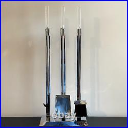 Alessandro Albrizzi FIREPLACE SET TOOLS Lucite Chrome Space Age Modern Chic