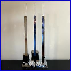 Alessandro Albrizzi FIREPLACE SET TOOLS Lucite Chrome Space Age Modern Chic