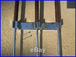 Alessandro Albrizzi RARE Wall Hung Brazilian Rosewood Chrome MCM Fireplace Tools
