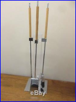 Alessandro Albrizzi Vintage Lucite and Chrome Fireplace Tool Set