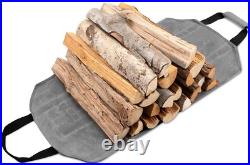 Amagabeli 30in Fireplace Tools Set Brass Handle Bundle Firewood Carrier Tote Wax