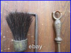 Antique ARTS & CRAFTS MISSION ERA Fireplace Tools. 4 piece Set. Marked 714