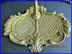 Antique Art Nouveau Solid Brass/bronze-ornate Fireplace Tools 4 Pcs. Set-stunning