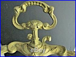 Antique Art Nouveau Solid Brass/bronze-ornate Fireplace Tools 4 Pcs. Set-stunning