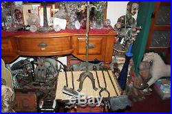 Antique Arts & Crafts Fireplace Tool Kit Set Iron Metal 5 Pieces