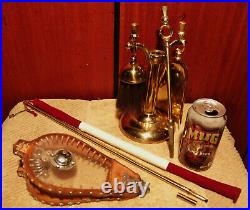 Antique Bellows Ianthe Mini Fireplace Tool Set Brass Church Lighter Nice Set