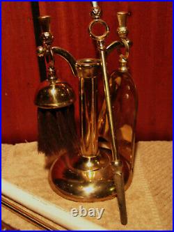 Antique Bellows Ianthe Mini Fireplace Tool Set Brass Church Lighter Nice Set