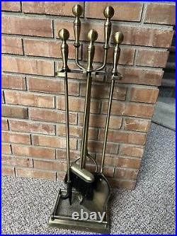 Antique Brass Fireplace Tool Set